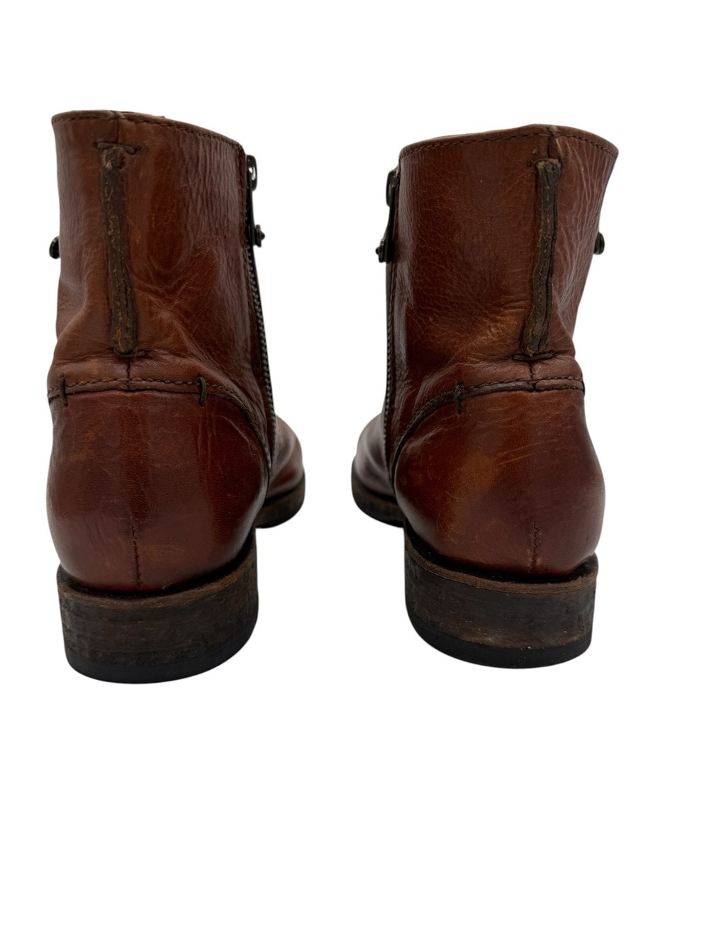Frye Veronica Seam Leather Short Boots 8 Brown - Picture 11 of 16